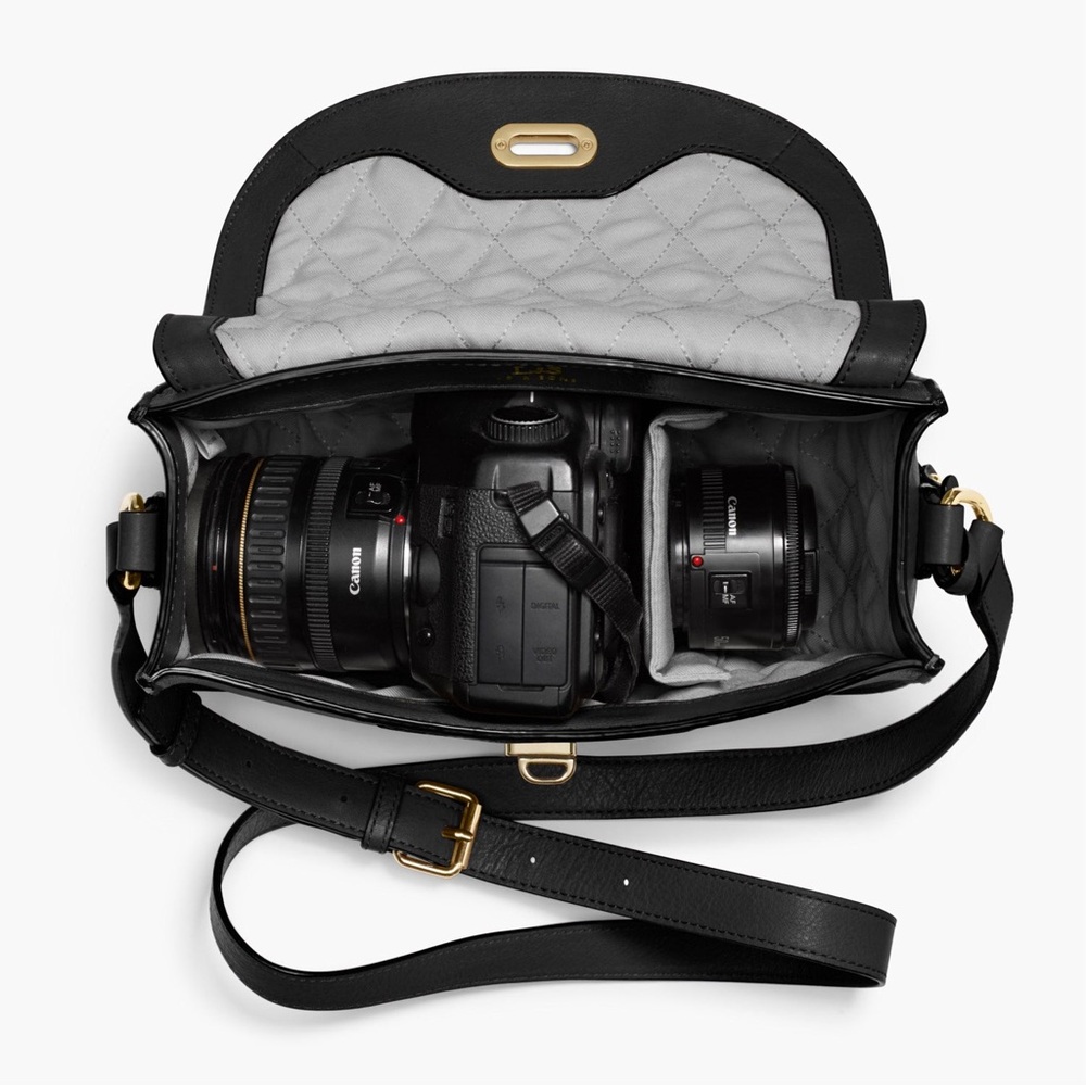 Lo & Sons Claremont Camera Bag Black Full Grain Leather - Picture 2 of 13
